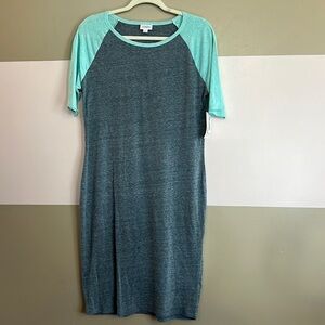 LulaRoe Julia Floral Multicolor Dress Size Large